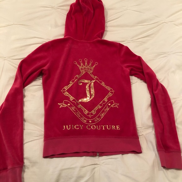 Juicy Couture Velvet Pink Sweatshirt - Picture 3 of 4